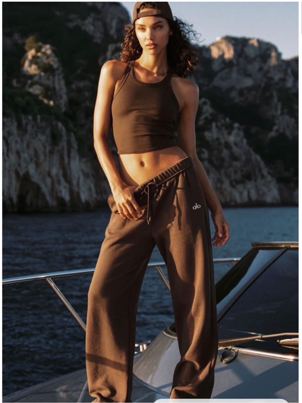 Alo Women'Small Brown Track Pants Size Small Like New